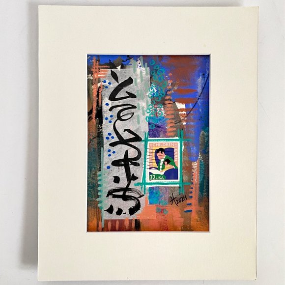 Wisdom of Knowing Original Mixed Media Wall Art Painting 8x10in Frame Ready - Picture 3 of 5